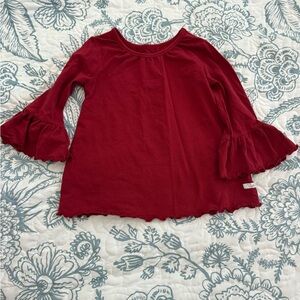 Ruffle Butts Maroon Long Sleeve Ruffle Top